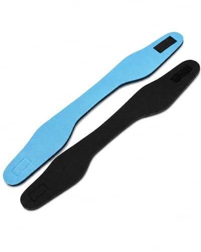 YAPKOLV Diadema Natación 2 Pzs (Negro/Azul) para Oídos Niños y Adultos - Impermeable de Neopreno Ajustable, Protege del Agua, Ideal para Piscina y Playa.