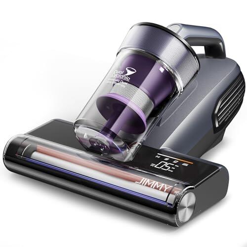 Jimmy BX8 Aspirador de Mano para Colchones, 600W 15kPa Succion Aspiradora Antiacaros con Ultravioleta UV-C, Secado Termico 65℃, Deteccion Inteligente Sensor, Función de Iones Negativos (Violeta)