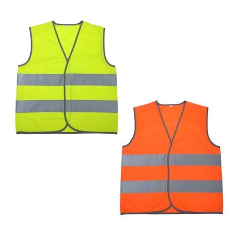 Juego de 2 chalecos reflectantes para niños, ideal para ciclismo, caminar y acampar, chalecos reflectantes para niños, Multicolor, XL