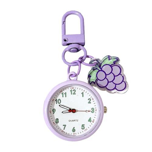Generico Reloj De Bolsillo Para Niños: Portátil Luminoso Y A La | Llave De Reloj De Bolsillo Para Niños | Para Bolso De Estudiante Bolso Mochila Bolso Mochila Mochila Viajar Diario De , morado
