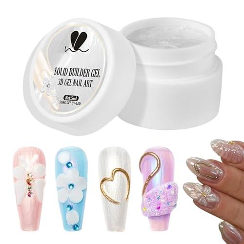 Gel Para Esculpir Uñas – Sólido Nacarado De 5 Ml, Constructor De Manicura 3D No Pegajoso | Extensión De Arte UV Con Textura De Caramelo De Satén Para Salón Profesional De Bricolaje En Cas