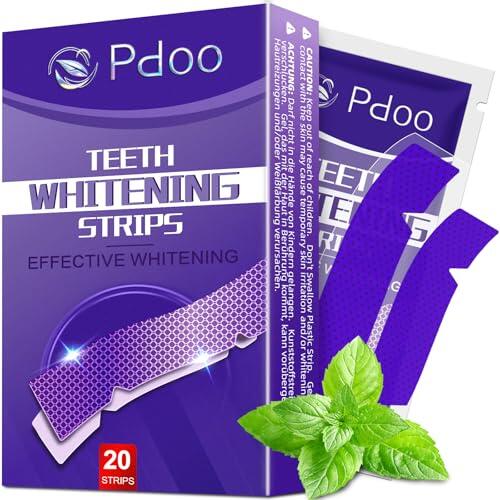 Tiras Blanqueadoras Dientes Moradas - 20 Tiras | Kit Blanqueador Dental Profesional con Tecnología Púrpura Correctora de Color | Blanqueamiento Dental Seguro para el Esmalte y Resultados Rápidos