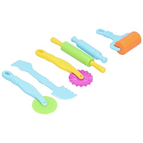 Horett Kit de Herramientas para Masa de Arcilla, Rodillos Modelado Arcilla Artística, Cortadores Moldes, Juego Herramientas para Niños, 6 uds.