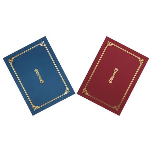 UKCOCO Carpetas para Diplomas Tamaño Carta A4, 2 Piezas, Protector de Certificados de Papel, Uso Versátil para Ceremonias Formales y Graduaciones