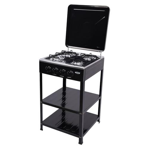 Estufa de gas 4 quemadores,Estufa de gas portátil,Hornillo de camping,Hornillo de gas independiente,Placa de cocción con doble armario,Para acampar casa catering uso exterior interior