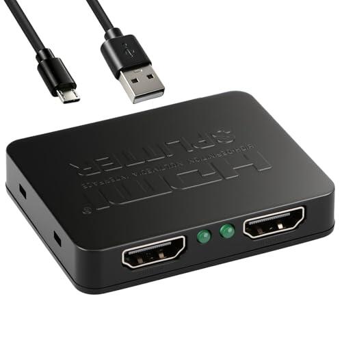 Duplicador HDMI, Divisor HDMI 1 Entrada 2 Salidas 4K 3D 1080p Doble HDMI