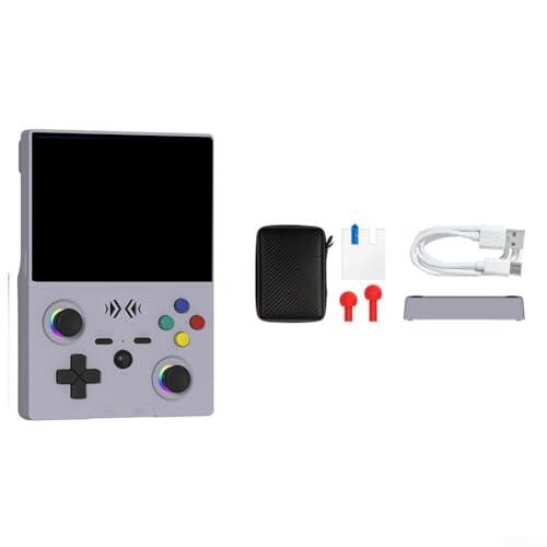 Desiumite Consola de juegos portátil retro de mano con pantalla IPS HD de 4.5 pulgadas 1024 x 768, más de 18000 juegos clásicos integrados, protector de pantalla y bolsa de transporte de viaje (gay)