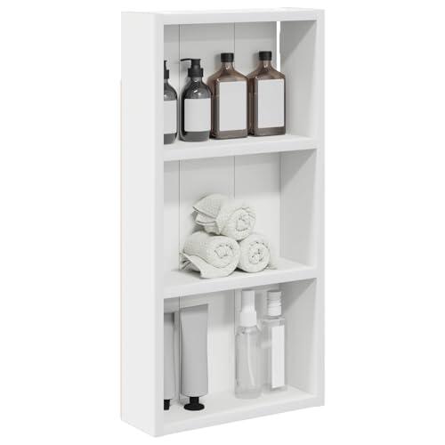 vidaXL Armario de Pared para baño con Estante 30 x 10 x 60,5 cm, Armario de baño Moderno, Estante Rectangular, Almacenamiento práctico, Ahorro de Espacio, diseño Elegante y contemporáneo