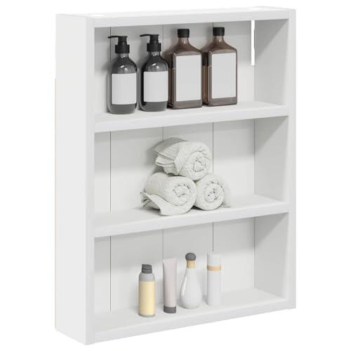 vidaXL Armario de Pared para baño 40 x 10 x 50 cm Madera de ingeniería, Armario de baño Moderno, Estante Rectangular, Almacenamiento práctico, Ahorro de Espacio, diseño Elegante y contemporáneo