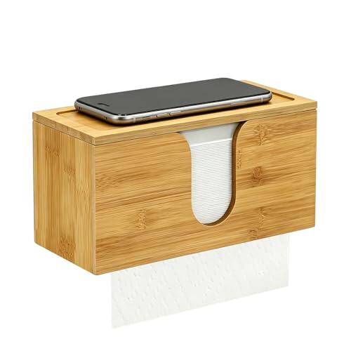 Dispensador de toallas de papel de madera, dispensador de toallas de pared para toallas de papel, 30 x 12 x 14 cm, caja de pañuelos de madera para paños C, Z o H2, práctico dispensador de toallas de