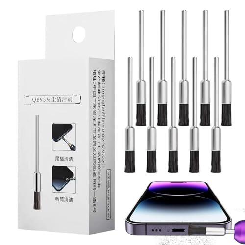 Kit de limpieza de puertos de carga – Herramienta para eliminación de polvo y reparación – Juego de 10 cepillos para tarjetas madre electrónicas – para cámara, teclado, auriculares, ordenador portátil