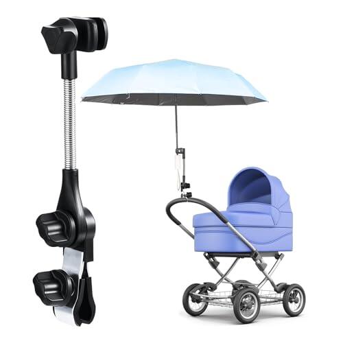 Soporte para sombrilla para cochecito, soporte para sombrilla ajustable para andador, accesorio universal para silla de paseo, silla de playa, bicicleta, carrito de golf, silla de camping