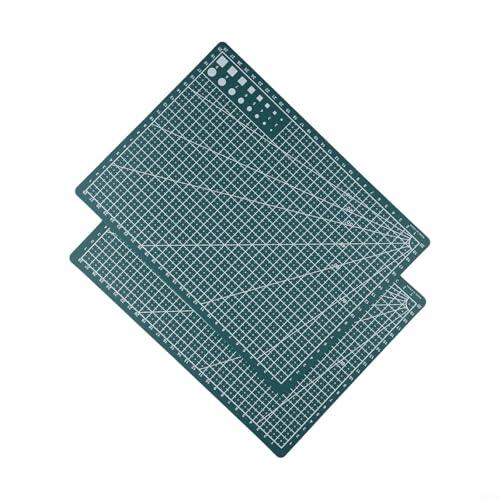 2 tablas de corte autorreparables para manualidades con rotación de una sola cara diseñadas para tamaños A5, para costura y corte de papel (2 piezas verdes)