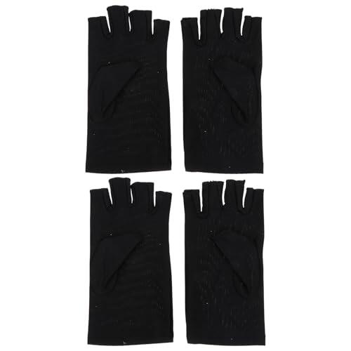 MAJORMENCH 2 Pares Guantes Deportivos UV de Spandex Dedo Transpirables y Antideslizantes para Ciclismo y Actividades al Aire Negros Verano