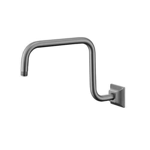Brazo De Ducha Para Ducha Elevada Soporte de cabezal extensión brazo ducha montado en la pared, acero inoxidable for codo, accesorios baño, tubo, Oro pulido(Brushed Nickel)