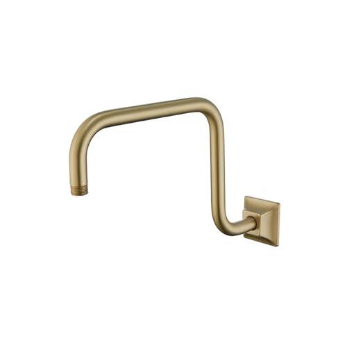 Brazo De Ducha Para Ducha Elevada Soporte de cabezal extensión brazo ducha montado en la pared, acero inoxidable for codo, accesorios baño, tubo, Oro pulido(Brushed Gold)
