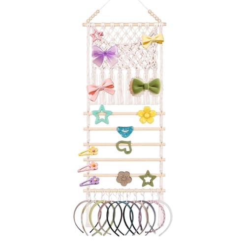 Organizador de Pinzas Garra - Organizador de coleteros y Cintas Boho Decoración Hogar - Almacenamiento de y Pinzas de Garra | para Mujer niñas Dormitorio baño Sala Puerta Pared
