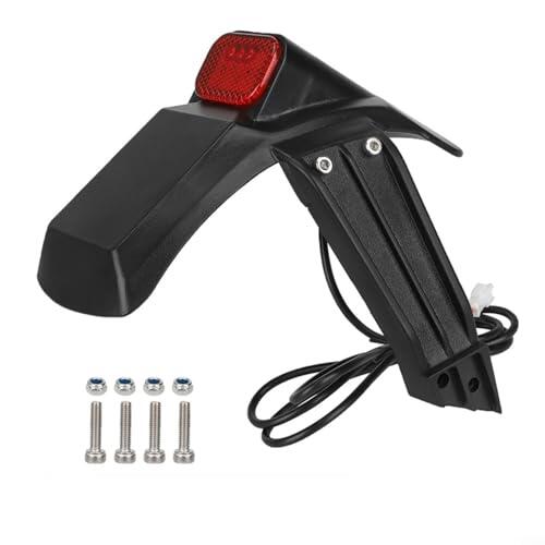 MoSundi Guardabarros trasero de repuesto con luz trasera LED y soporte, para scooter eléctrico Kukirin G2 Pro DB, negro (juego de guardabarros trasero)