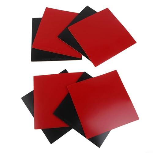 Paquete de 8 tenis de mesa de goma con esponja dura para un ataque rápido para jugar al ping pong, tipo inverso, 2,2 mm de grosor, juego rojo y negro
