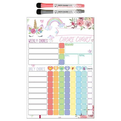 Gráfico magnético para trabajos domésticos, calendario para pizarra semanal para estudiantes 20 x 30 cm | Programa doméstico borrable en de PET de 150 g, gráfico de pared para el cultivo de
