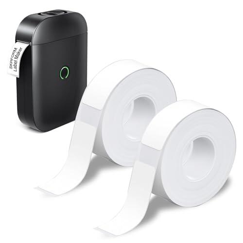 DRADERCH Cintas De Etiquetas 2 Rollos 14x40mm, Etiquetas Para Mini Impresora, Etiquetas Ropa, Etiquetas Adhesivas Para Impresora Térmica, Etiquetas Autoadhesivas Para Casa, Oficina, Tienda, Escuela