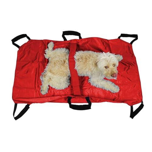 Emergency Stretcher Camilla Para Perros, Camilla Plegable Y Suave Para Animales, Transporte Plegable De Animales Domésticos De Nailon, Para Rescate De Perros Y Otros, Con Asas Resistentes(Red)