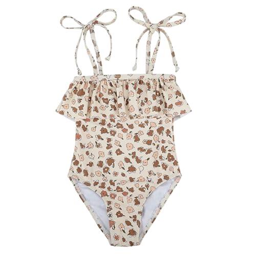 Genérico Bañador Bebe Niña, Traje De Baño De Bikini para Niña Pequeña Estampado Floral Protección contra Erupciones para Playa Y Piscina 1 Pieza