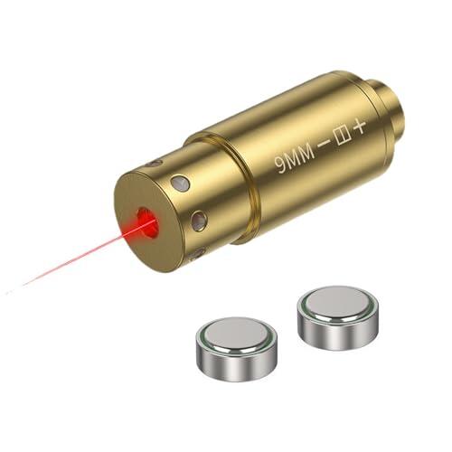9mm/12GA/45apc/38sp/40S&W Bore Sight Red Dot Cartucho con 2 Juegos de baterías