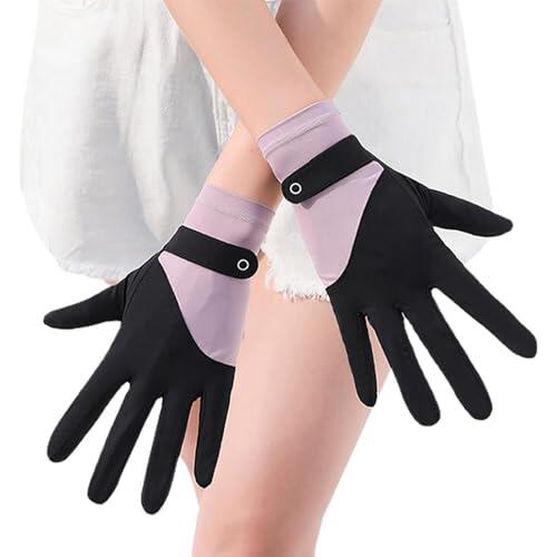 Guantes De Seda – Ropa De Mano Fina Antideslizante Para Conducir, Protección Solar Completa Con Tela De Hielo, Diseño Empalmado Transpirable Para Niños Y Mujeres | Ropa De Mano Con Protección