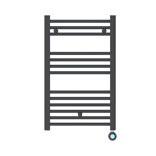 facula - Radiador Toallero Eléctrico Fluido WiFi Programable | Modos Confort, Noche y antihielo (Negro, 871x500mm)