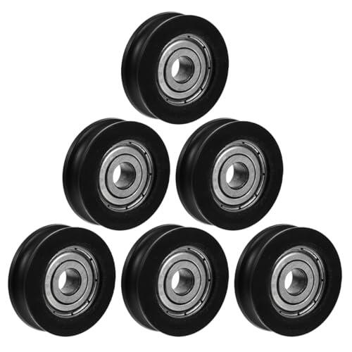 KICHOUSE Poleas Resistentes para Puertas Correderas 6 Piezas Ruedas Deslizantes de Nylon 30X30X10Mm para Uso en Armarios, Ventanas y Gabinetes