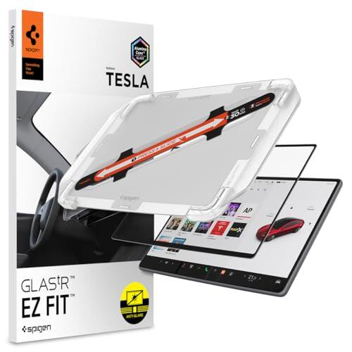 Spigen EZ Fit Protector Pantalla [1P] para Tesla Model 3 (2026-2024) 15.4" | Model Y Standard(2026-2025) 15.4", Model Y Premium (2025) 15.4", Antideslumbrante, Mate, incluye kit de instalación, 10H+