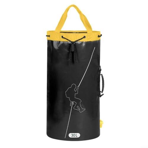 Glewi Bolsa de cuerda de escalada, saco de equipo de montañismo, portador de equipo de espeleología, paquete de trabajo de árbol de arborista, almacenamiento de rapel y rapel (45 L, negro)