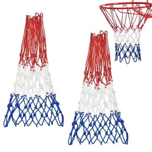 HAPZUR Red de Baloncesto 2 Piezas Estándar 12 Bucles – Antidesgarros, Anti-Látigo, Recambio Profesional Resistente al Clima para Aro de Baloncesto Interior y Exterior