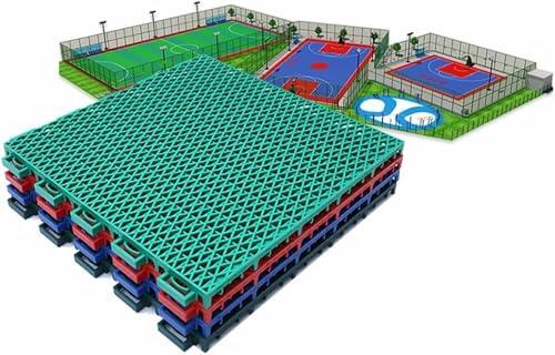 Baldosas para cancha de baloncesto, suelo deportivo modular entrelazado de 12 pulgadas para uso en interiores y exteriores, alfombrillas de plástico resistentes a la intemperie