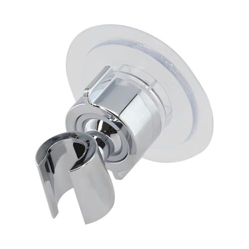 EasyByMall Soporte de pared ajustable de 360 grados con agarre antideslizante, instalación sin taladro, para azulejos de baño, mármol de vidrio, cromado