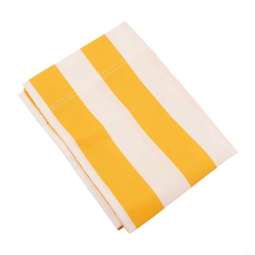 Solaughguy Tela de repuesto para tumbona de playa, tela de poliéster para tumbona, 120 x 45 cm, color amarillo y blanco, resistente al agua, de secado rápido, para colgar al aire libre (1 unidad)