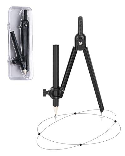 TOZBLEU Compas de Dibujo Tecnico Profesional para Lapiz y Rotulador Compas de Precision Ajustable para Geometria Matematicas y Estudiantes Compas Escolar Plastico para Dibujo Arquitectura y Oficina