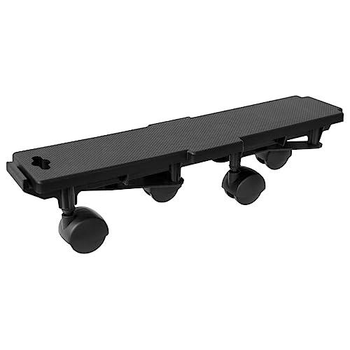 Teenpull 6 ruedas de polipropileno negro con 4 ruedas, 36 x 10 x 8 cm, capacidad de carga de 170 kg, para taller, jardín, obra, ayuda de transporte compacta, mudanza y almacén