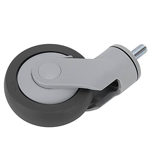 Luqeeg Rueda de 4 Pulgadas, Rueda Silenciosa TPR, con Vástago de Rosca M12 con Cojinete Giratorio, Ideal para Bancos de Trabajo, Cajas de Instrumentos Musicales y Mesas de Arte