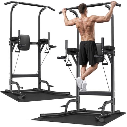 Dskeuzeew Power Tower - Estación de inmersión para fitness, independiente, multifuncional, altura ajustable, máx. 150 kg (nego-2)