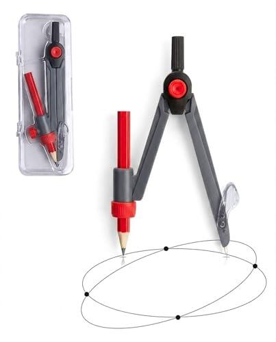 TOZBLEU Compás de Dibujo Técnico Profesional de Precisión, Compás Escolar Grande para Geometría y Matemáticas,Ideal para Estudiantes de Secundaria, Bachillerato y Arquitectos