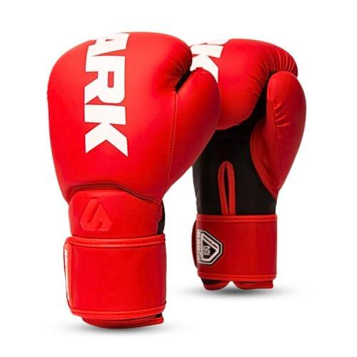 SHARK BOXING Guantes Boxeo Hombre, Mujer, Unisex POWER24 | 14oz, 12oz, 10oz, 16oz | Guantes Muay Thai, Kick Boxing, Boxeo (Rojo, 14oz)