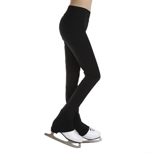 Entgoinggo Pantalones de patinaje artístico para adultos y niños, pantalones de patinaje sobre hielo de forro polar suave con acabado repelente al agua, leggings atléticos flexibles para entrenamiento