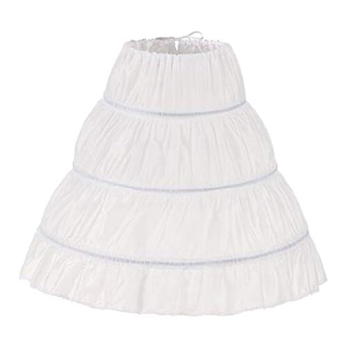 Enaguas Niñas Niños Enagua Una Línea De Una Capa Niños Crinolina Encaje Ribete de Flores Vestido de Niña Enagua Cintura Ajustable Falda Accesorios Vestido Boda Niña, O blanco1, Einheitsgröße