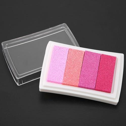 VBESTLIFE Almohadilla para Sello de Tinta con Degradado de Acuarelas Lindas para Decoración de álbumes de Recortes de Bricolaje, Almohadilla de Tinta Ecológica Segura para Sello de Goma, 5 Colores,