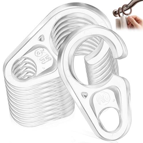 DRESSOOS Anillos de Cortina de Plástico Ganchos Flexibles Set de 30 Unidades para Barras de Metal y Madera, Ideales para Uso en Ducha y Salón