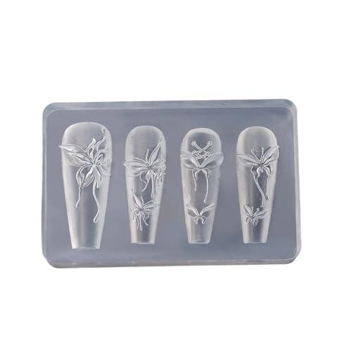 Crea elegantes uñas 3D para arte y joyas con lazo, juego de silicona flexible para suministros de manualidades, uso diario casual, herramienta de manualidades