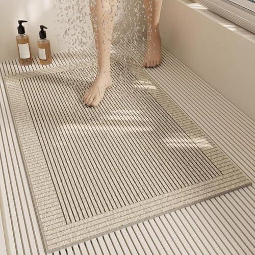 Alfombrilla de ducha antideslizante, alfombra de baño de PVC de secado rápido con orificios de drenaje para una fácil limpieza, exfoliante suave para la superficie para la seguridad del baño, 40 x 60