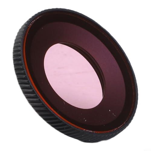 Para DJI para Osmo Action Pro Filter Aleación de aluminio Protector de lente de buceo impermeable con inserto antivaho para Action 4 Cámara subacuática Corrección de color rojo (rojo claro)